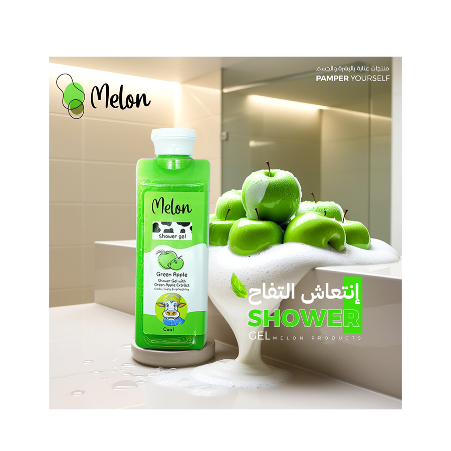 جل استحمام ميلون - برائحة التفاح الأخضر مع بروتين الحليب 400مل